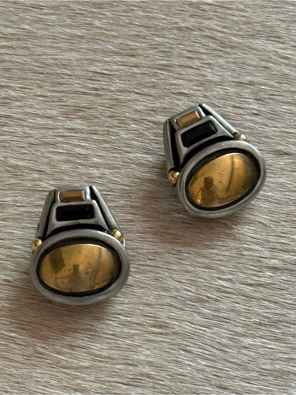 Fahrenheit mixed metals clip Earrings